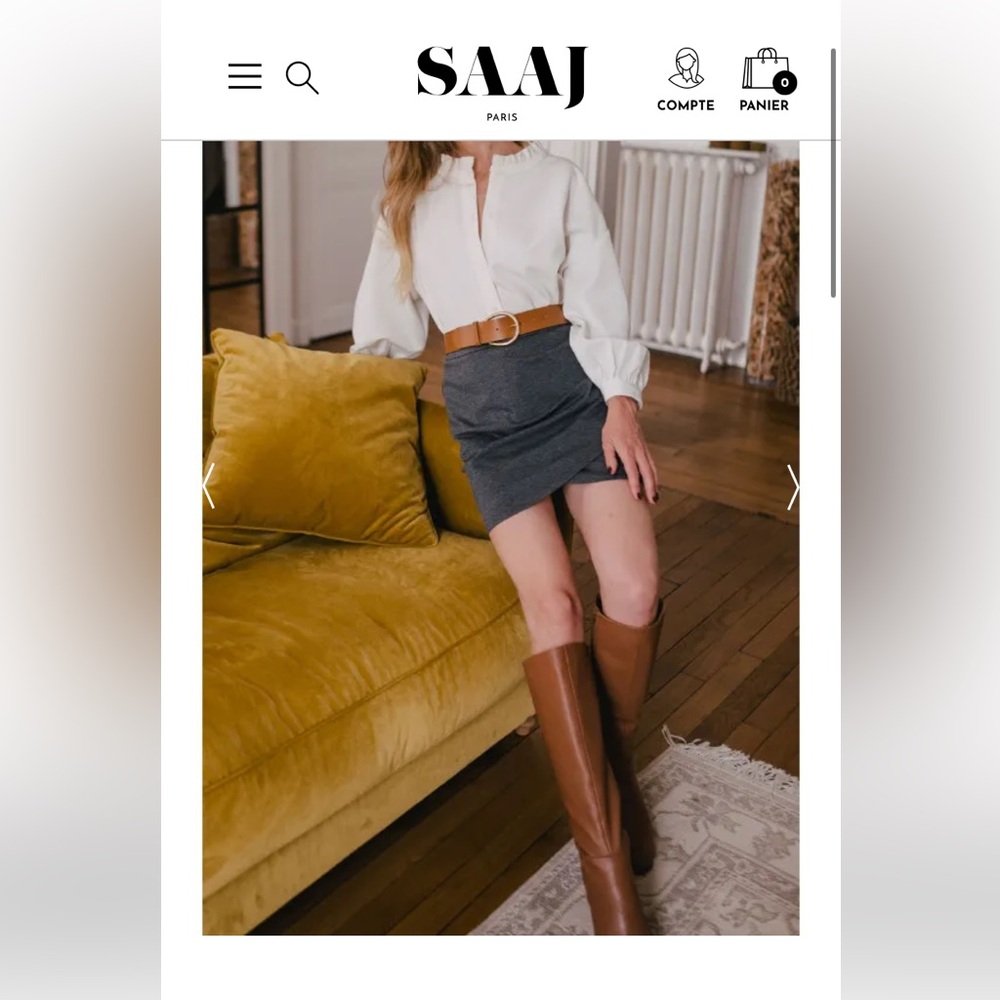 Like new Saaj Paris grey mini skirt